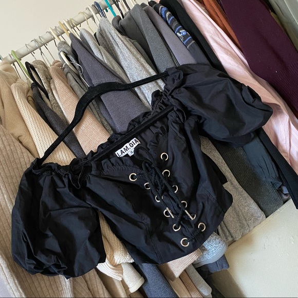 I.AM.GIA Ayla Lace Up Corset Top in black! Worn only a few times. - Picture 1 of 3